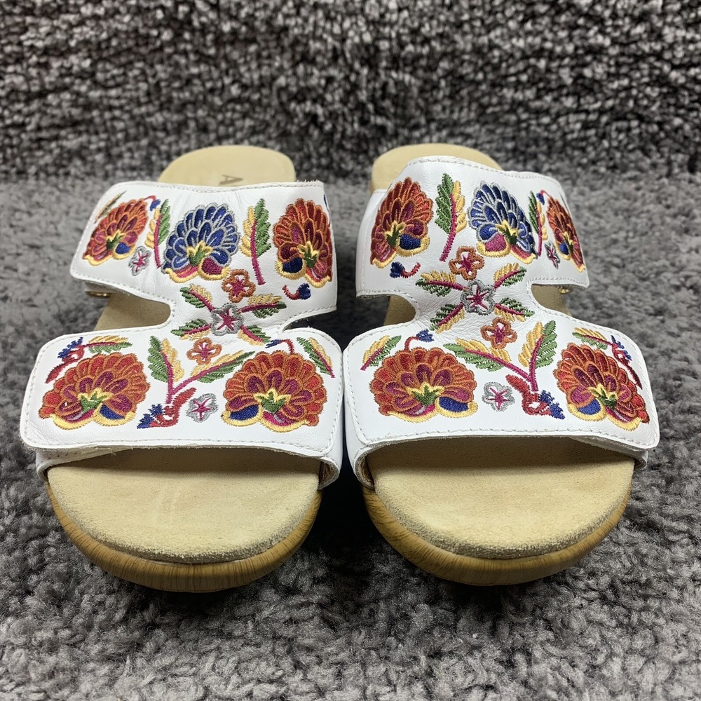 Alegria LIN-600N Linn White Multi Needles & Pins Floral Heel Shoe Women's 9.5-10